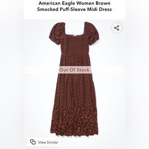 American Eagle Floral Puff Sleeve Midi Dress